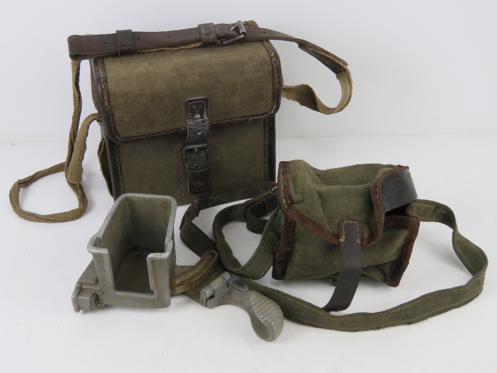 A ZB 26-30 magazine loader in pouch together with a canvas magazine box.