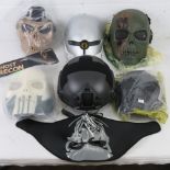 A quantity of assorted Airsoft helmets and masks etc, including a Black Hawk tactical helmet,