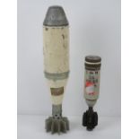 Two inert British illumination mortars, 2" and 3".