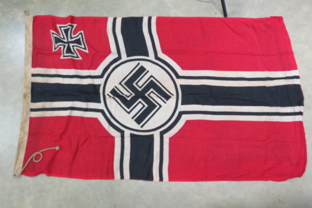 A WWII German Riecheskrieg Flag with maker's mark for Karl Turpe & Co. Magdeburg.