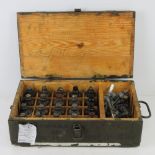 A quantity of inert F1 Limonka grenades with fuses. Twenty items within original transit case.