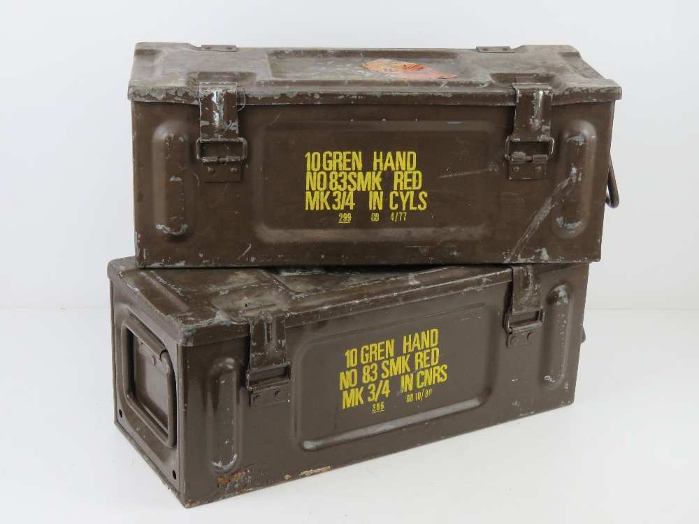 Two British Military ammo tins, with original stencilling,