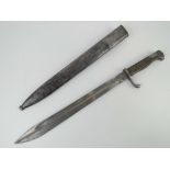 A WWI German Seitengewehr 98/05 'Butcher Blade' bayonet made by MoveWerke, Walter & Co.