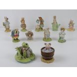 Beatrix Potter Beswick figurines each bearing B brown back stamp.