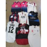 A quantity of assorted signed cricket shirts inc R P Singh Leicester and India,