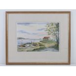 Signed print; Kyson Point, Woodbridge by Judy Matling, signed by the artist in pencil lower left,