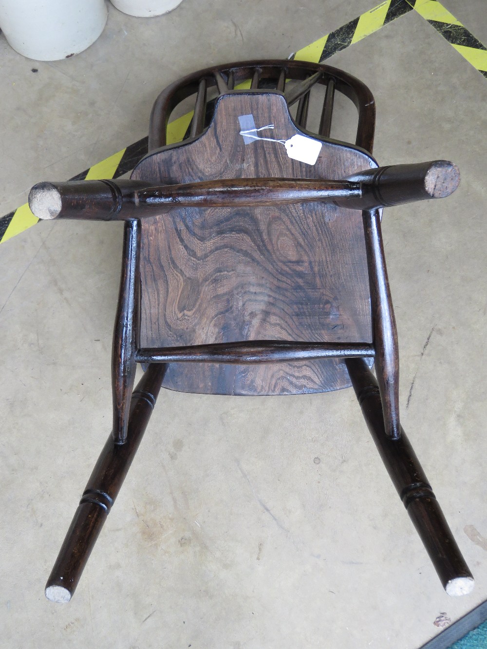 A pair of hoop back spindle turned elm seated chairs. - Image 4 of 4