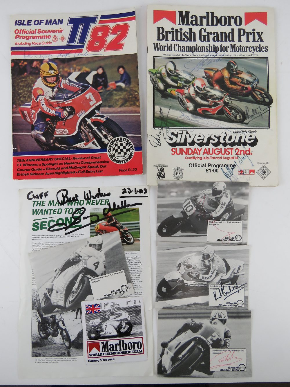 A signed British Grand Prix World Championship for Motorcycles programme together with a Isle of