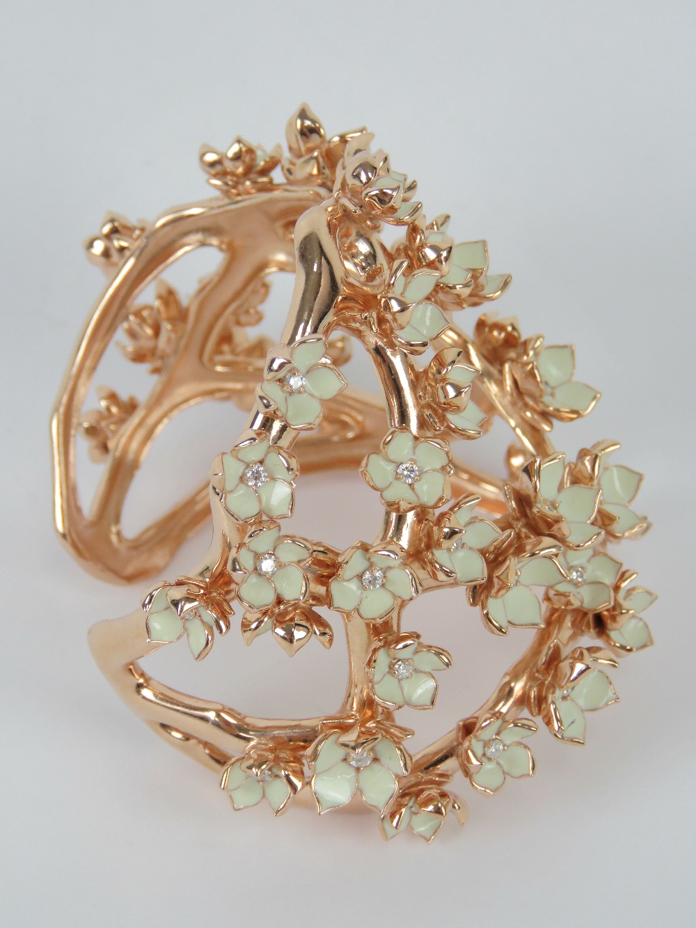 A Shaun Leane HM silver rose gold vermeil Cherry Blossom 'statement cuff', - Image 2 of 6