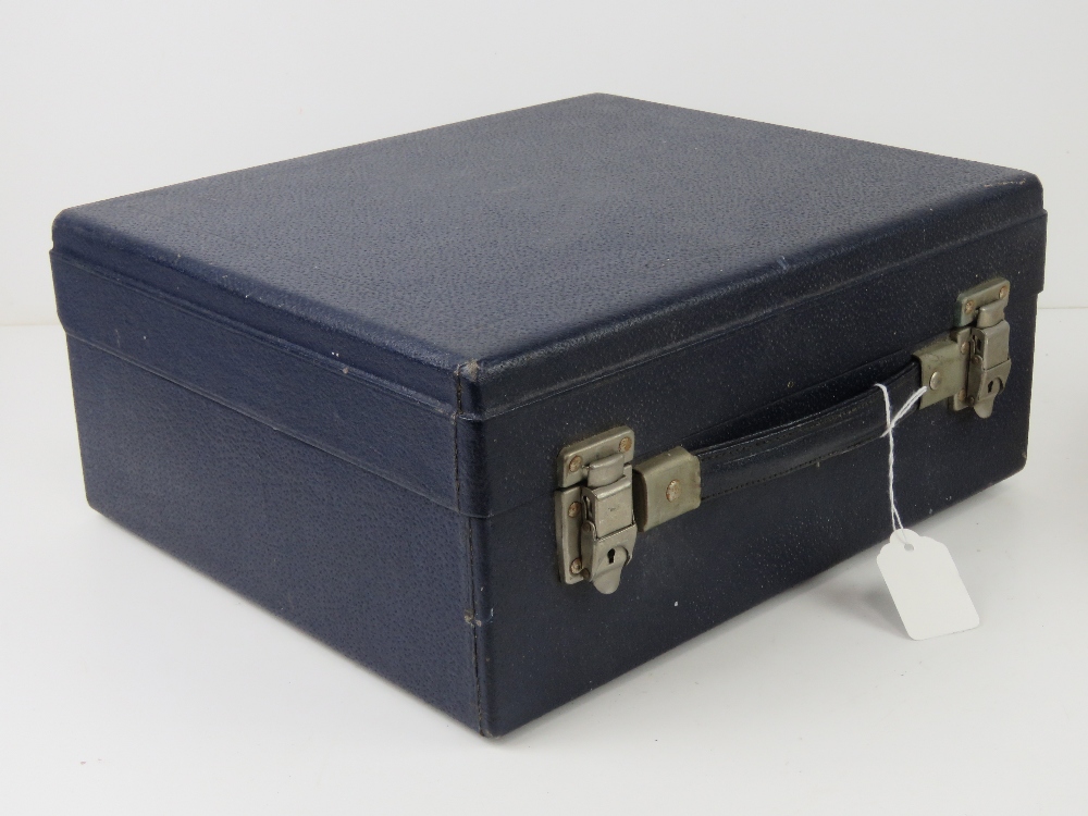 A vintage picnic case by Ilat with contents including beakers, teacups, storage boxes, plates, - Image 2 of 7