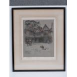 A signed Cecil Aldin 'Ightham Mote House' print as published by Eyre & Spottiswoode,
