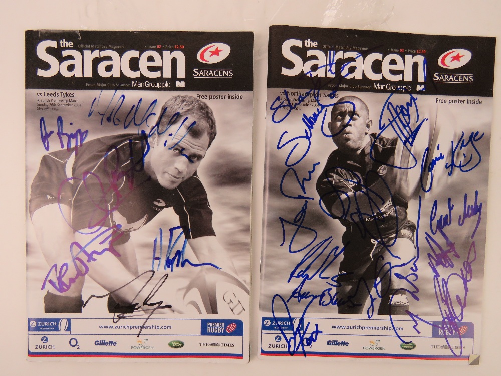 A large quantity of assorted Rugby programmes, many signed, inc Saracens, Tigers, Wasps, etc etc. - Image 2 of 5