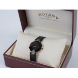 A ladies Rotary wristwatch with paperwork and box,