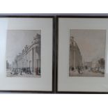 Hand coloured engravings of London; The Bank looking towards the Matching House,
