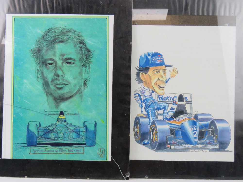 Four contemporary frame less framed Ayrton Senna prints. - Bild 3 aus 4