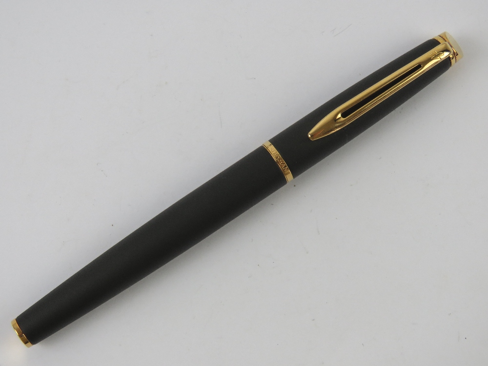 A Waterman fountain pen having original medium nib, in black leather case. - Image 6 of 6