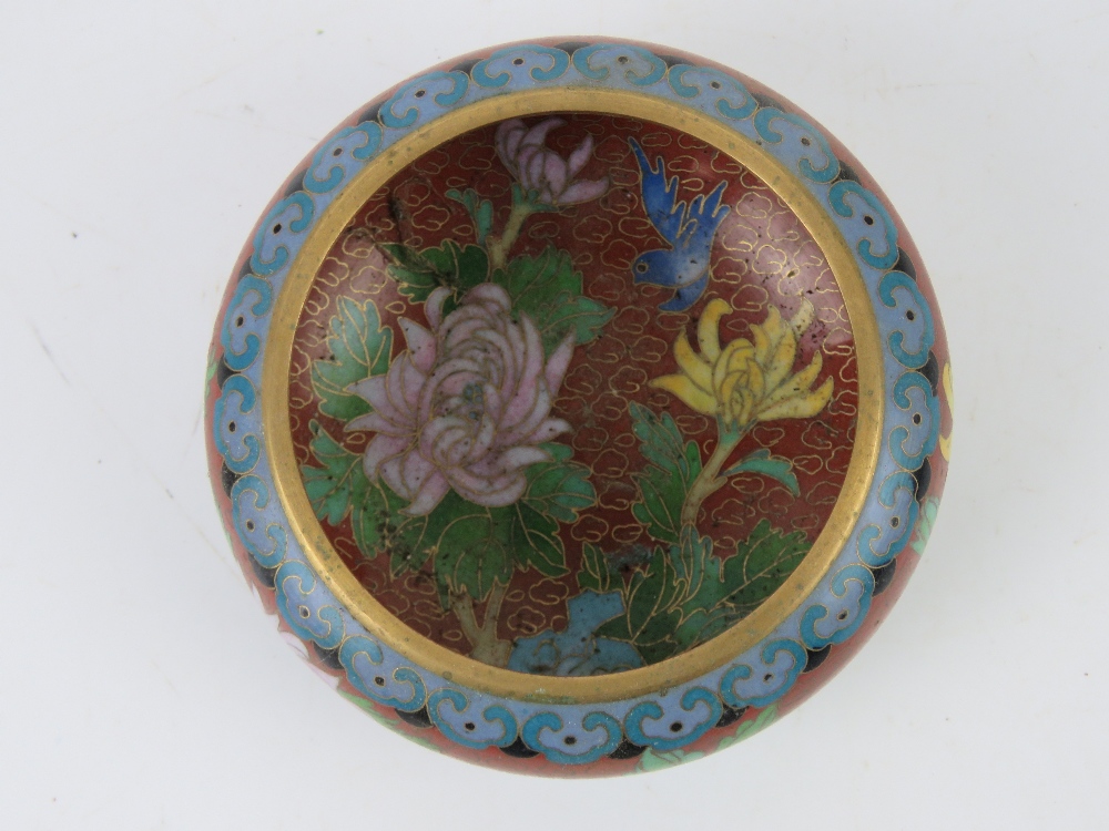 Six items of assorted late 19th / early 20th century Cloisonné including vase, bowl, - Image 4 of 4