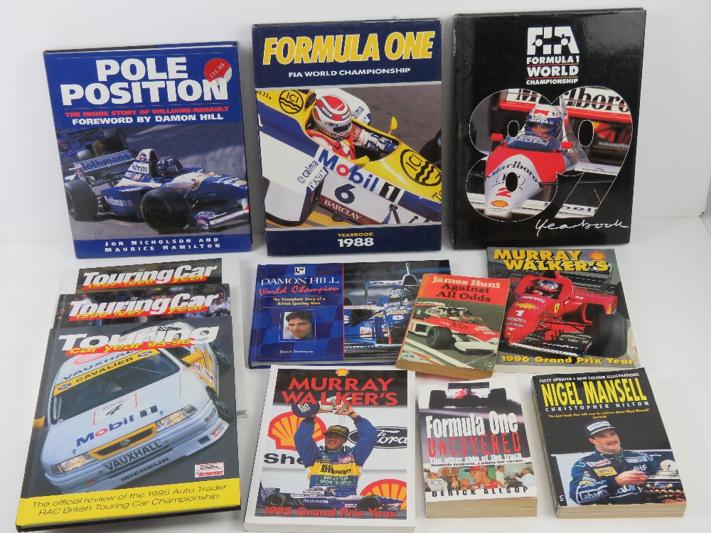 A quantity of assorted F1 and other racing car themed books including;