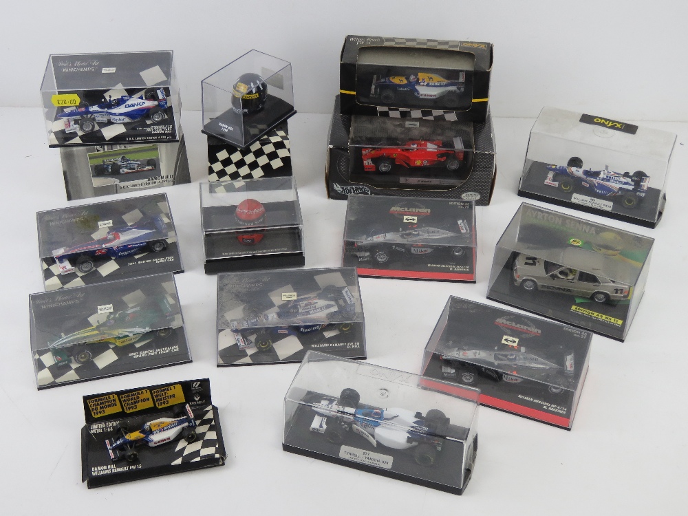 A quantity of Mini Champs and Onyx F1 Racing cars, approx 13.