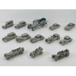 A collection of Rolls Royce scale model vehicles in pewter by Danberry Mint including;