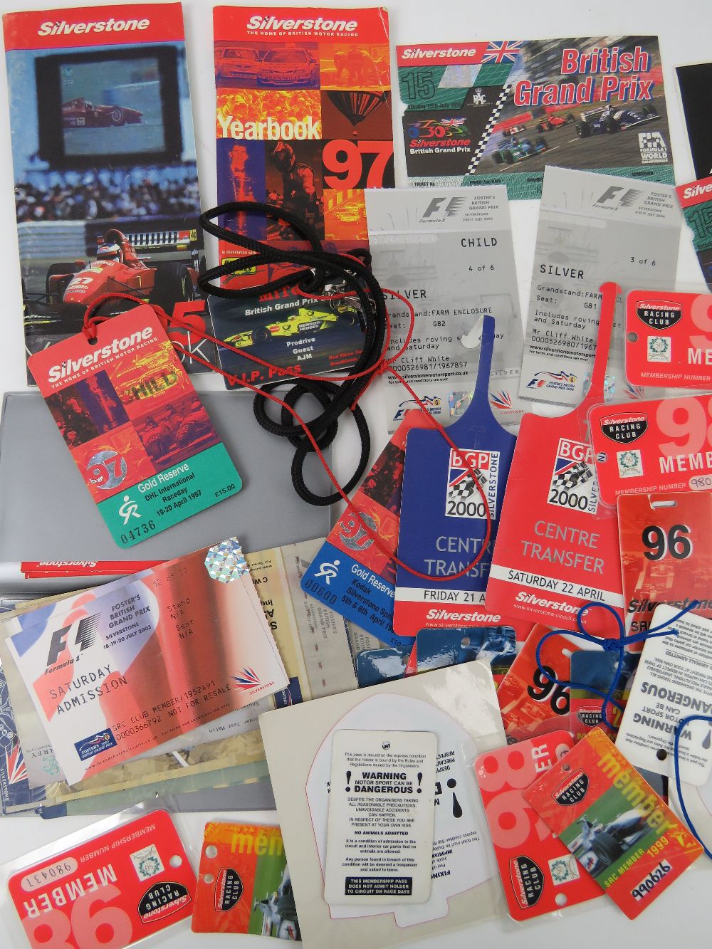 A quantity of assorted British Grand Prix and motor racing meet lanyards, year books, and tickets. - Bild 2 aus 3