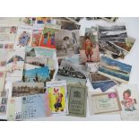 A quantity of vintage postcards including comical and cartoon, topographical, etc. Approx 82.
