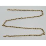 A 9ct gold belcher chain, a/f, hallmarked 375, 49cm in length, 4g.