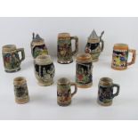 A quantity of assorted 20thC ceramic German steins and tankards.