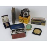 A quantity of assorted collectables including Ronson Varaflame electronic pocket lighter in box,