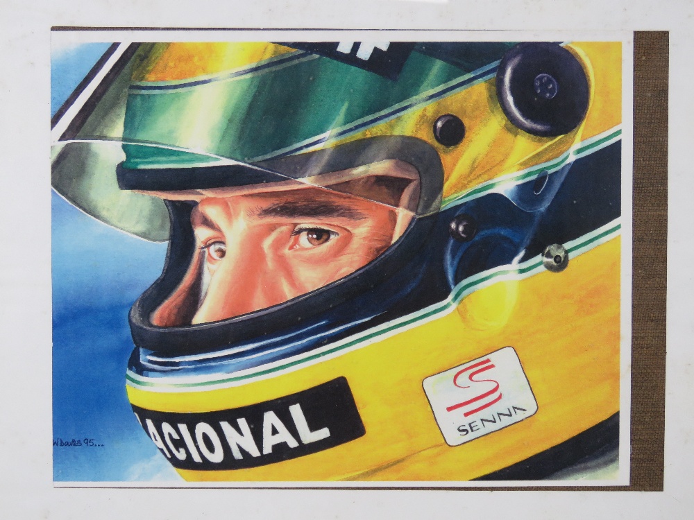 Four contemporary frame less framed Ayrton Senna prints. - Bild 4 aus 4