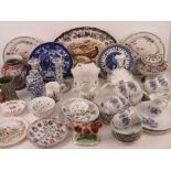 A quantity of assorted ceramics including cow cream jug,