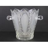 A vintage pressed glass champagne ice bucket approx 29cm wide inc end handles.