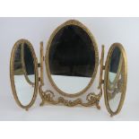 A c1960s tryptic dressing table mirror standing 45cm high.