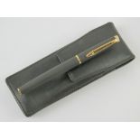 A Waterman fountain pen having original medium nib, in black leather case.