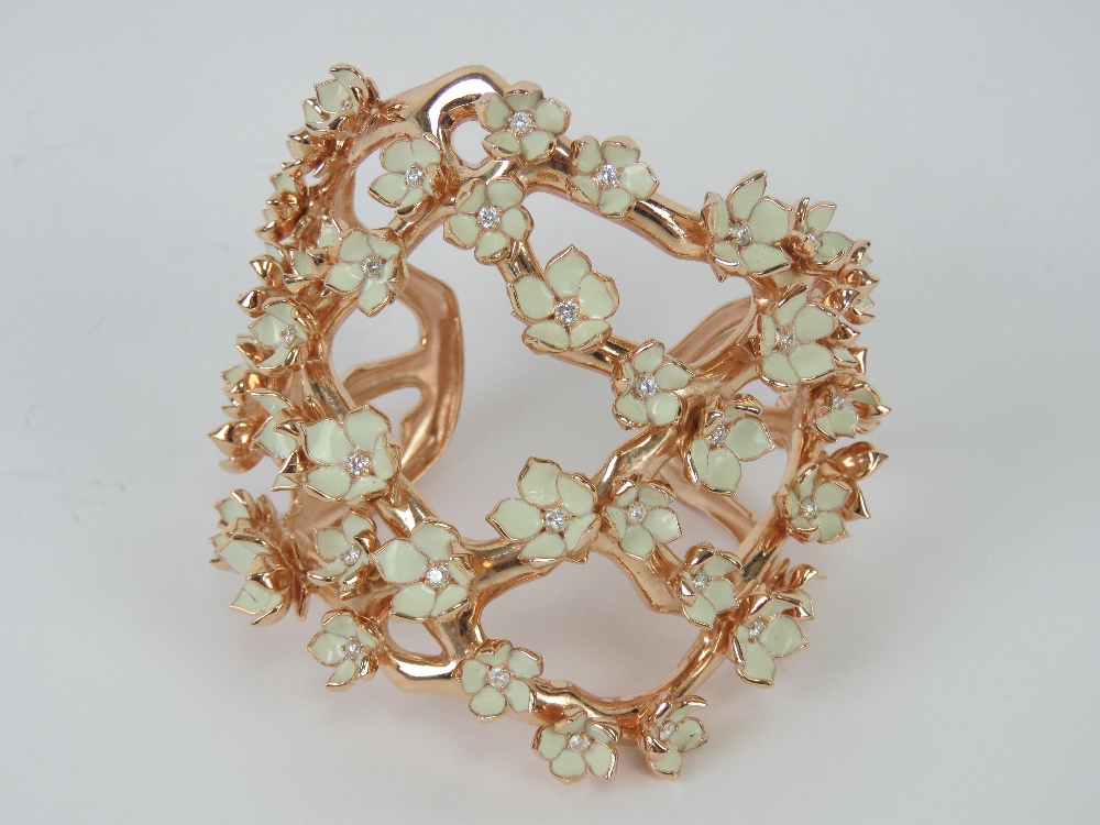 A Shaun Leane HM silver rose gold vermeil Cherry Blossom 'statement cuff',