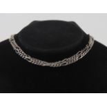 A substantial HM silver fancy flattened curb link chain necklace, 71.