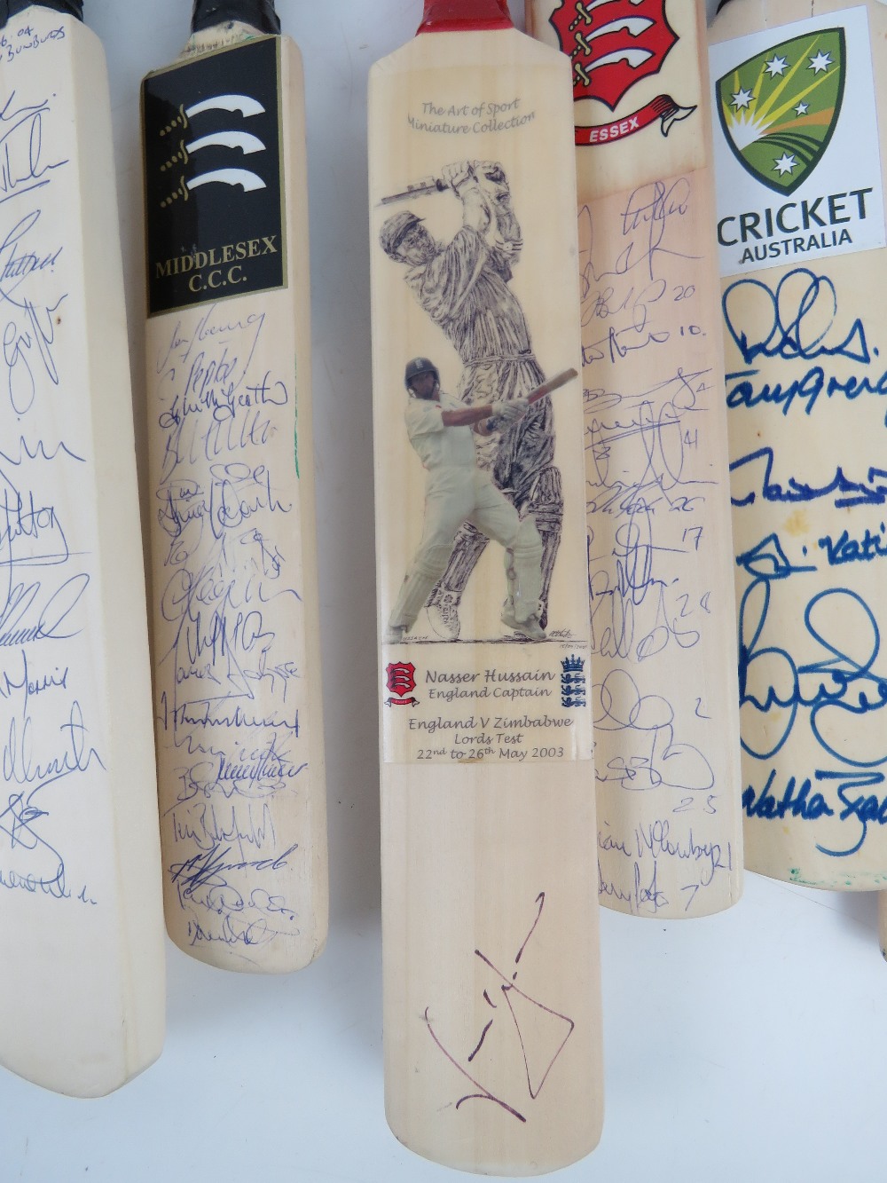 A quantity of miniature County Cricket team hand signed bats for Worcestershire, Surrey, - Image 4 of 4