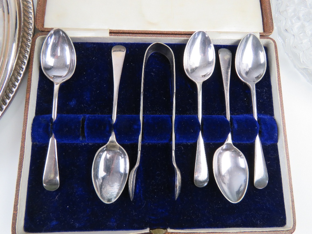 A large quantity of assorted silver plated and other cutlery including part set in wooden canteen, - Image 4 of 7