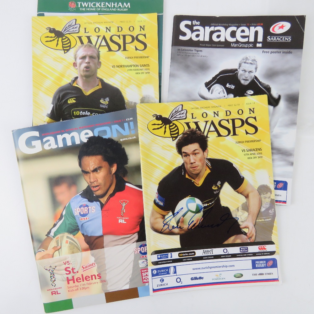 A large quantity of assorted Rugby programmes, many signed, inc Saracens, Tigers, Wasps, etc etc. - Image 3 of 5