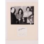 Autographs of Andrew Lloyd Webber and Tim Rice mounted on board with photograph above,