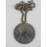 An Austria Maria Teresa Thaler silver bullion coin (833 silver), converted for use as a pendant,