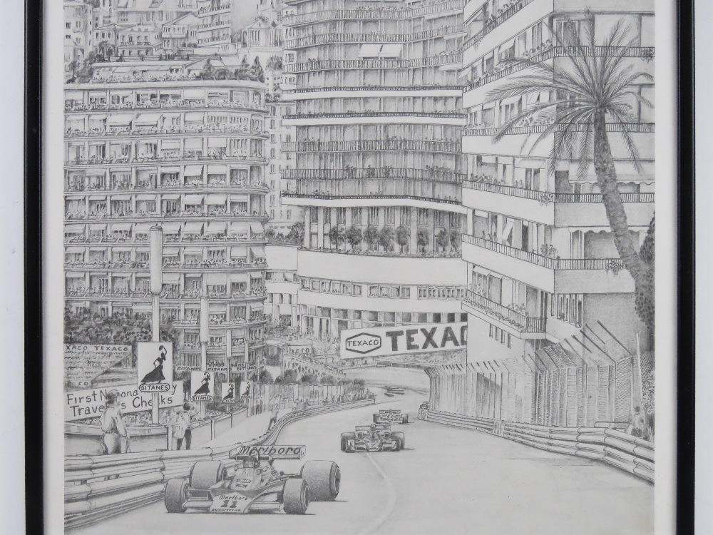 Print from a pencil sketch by Alan Stammers 'The Monaco Grand Prix' heading up to Casino Square - Bild 3 aus 3