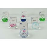 A set of six Royal Mint Classics limited edition Caithness glass paperweights,