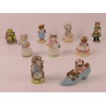 Beatrix Potter Beswick figurines each having brown back stamp.