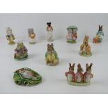 Beatrix Potter Beswick figurines each bearing brown back stamp.