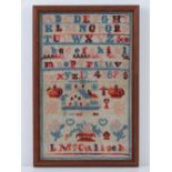 A late 19th century needlepoint sampler,