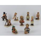 Nine Goebel figurines. Various.