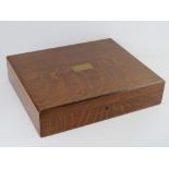 A good oak cutlery box with countersunk