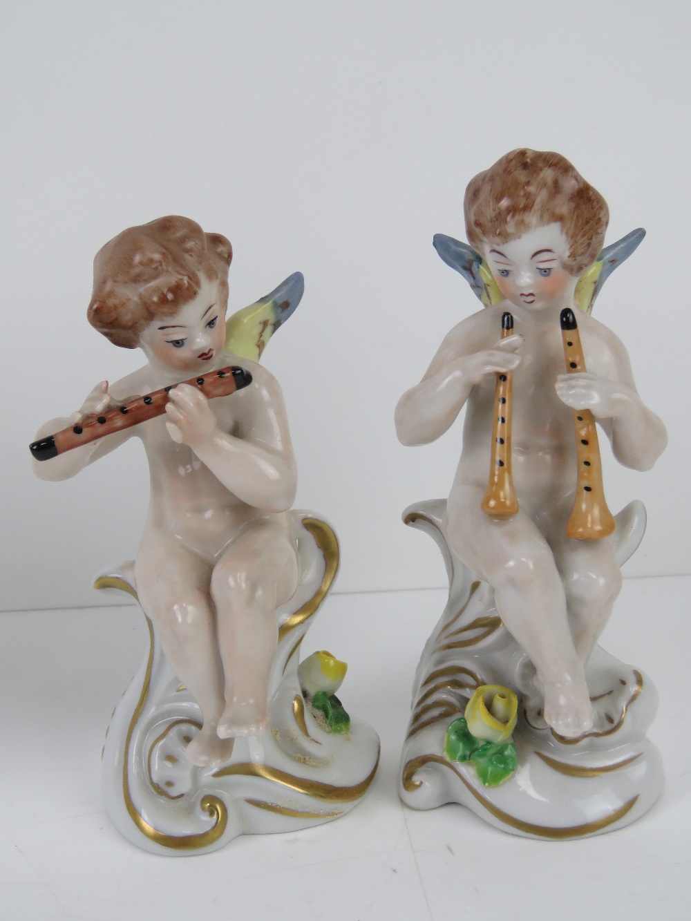 A set of five ceramic angelic musicians, - Image 3 of 9