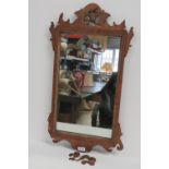 An early 19thC walnut framed wall mirror